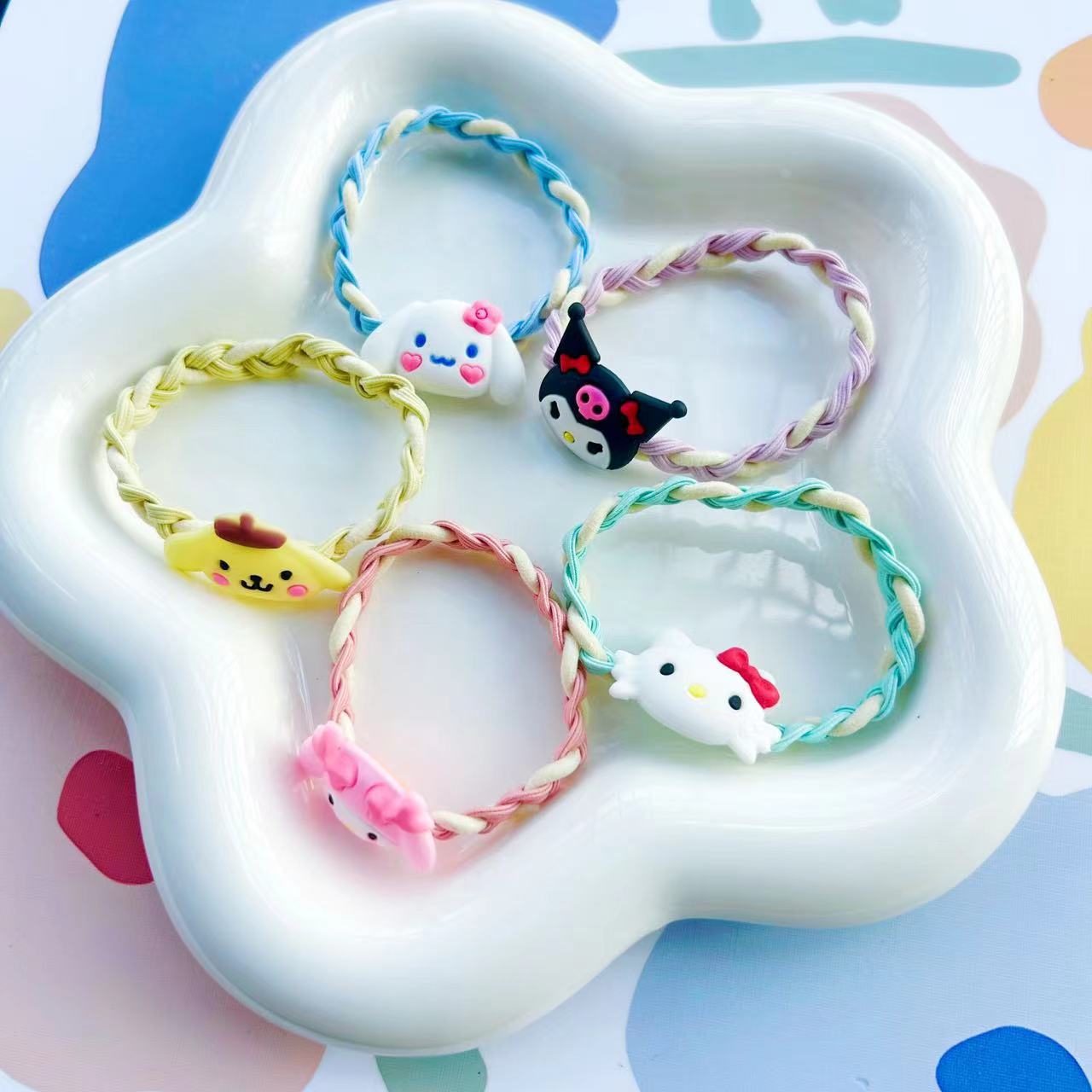 Niños Kuromi elástico Sanliou joyas para el cabello niñas lindas dibujos animados anillo para el cabello niñas atado cabello cuerda al por mayor