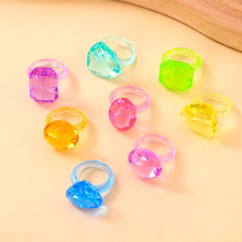 透明戒指跑环亚克力饰品配件批发儿童塑料幼儿园指环树脂