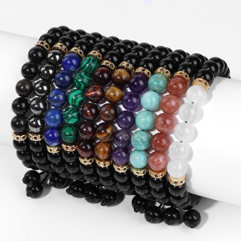 European and American Cross-Border Set of Bracelets, Colorful Turquoise Weathered Stone Woven Bracelets, White Porcelain Volcanic Bead Bracelets in Stock European and American Cross-Border Set of Bracelets, Colorful Turquoise Weathered Stone Woven Bracelets, White Porcelain Volcanic Bead Bracelets in Stock