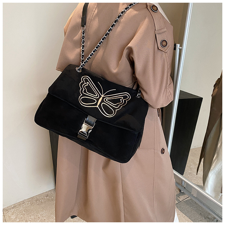 Nuova borsa a tracolla con catena monospalla di grande capacità, borsa da donna, borsa a tracolla con farfalla ricamata, borsa Maillard_voghion.com