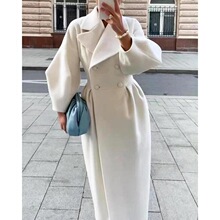 F 83837 Double Breasted Lantern Sleeve Coat �͹��L�� �羳��