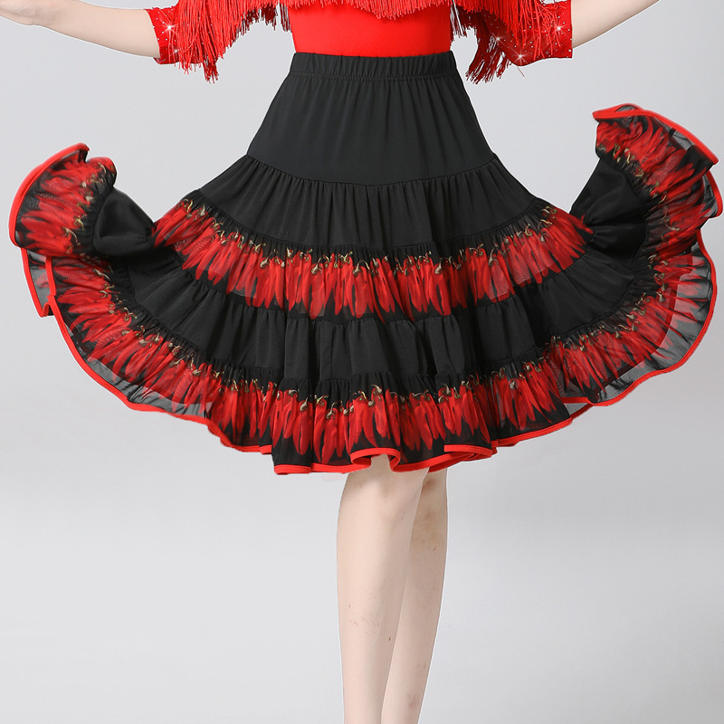 Ballroom salsa dance Latin dance skirt uniforms adult female paso doble posed skirts for lady