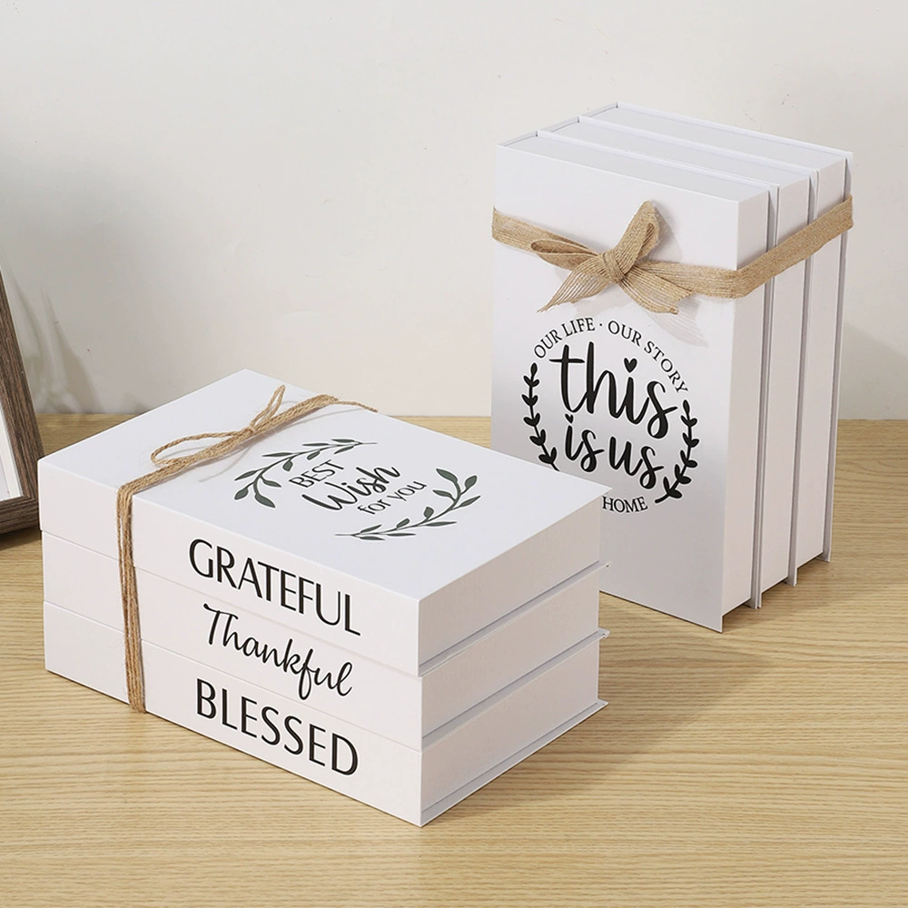 Набор из трех частей простой простой простой стиль поддельной книги украшение белой конопляной веревки идиллический кофейный столик декоративная книга амазонка