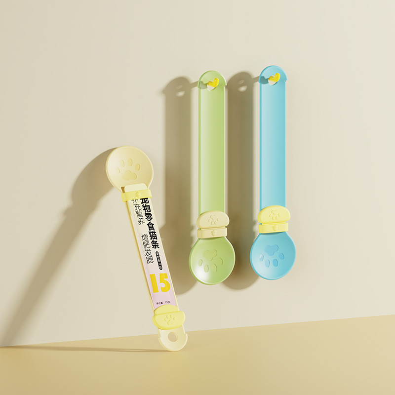 Nuevo alimentador de tiras de gato de Amazon, juego de comida para gatos, cuchara de bocadillos para gatos, exprimidor de huellas de gatos, suministros para mascotas al por mayor