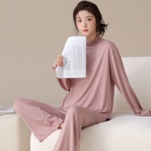 实体批发现货发人棉拉架睡衣女春秋季长袖长裤圆领套头直一件代发