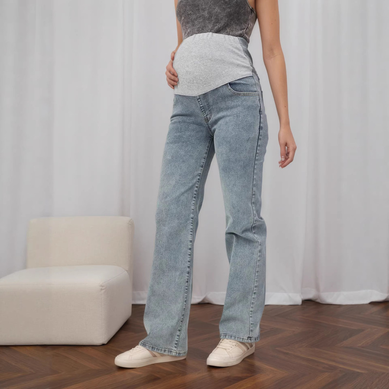 8051 Cross-Border Maternity Jeans High-Waisted European and American Fashion Versatile Belly-Support Pants for Outerwear Slimming Narrow Straight-Leg Pants 8051 Cross-Border Maternity Jeans High-Waisted European and American Fashion Versatile Belly-Support Pants for Outerwear Slimming Narrow Straight-Leg Pants
