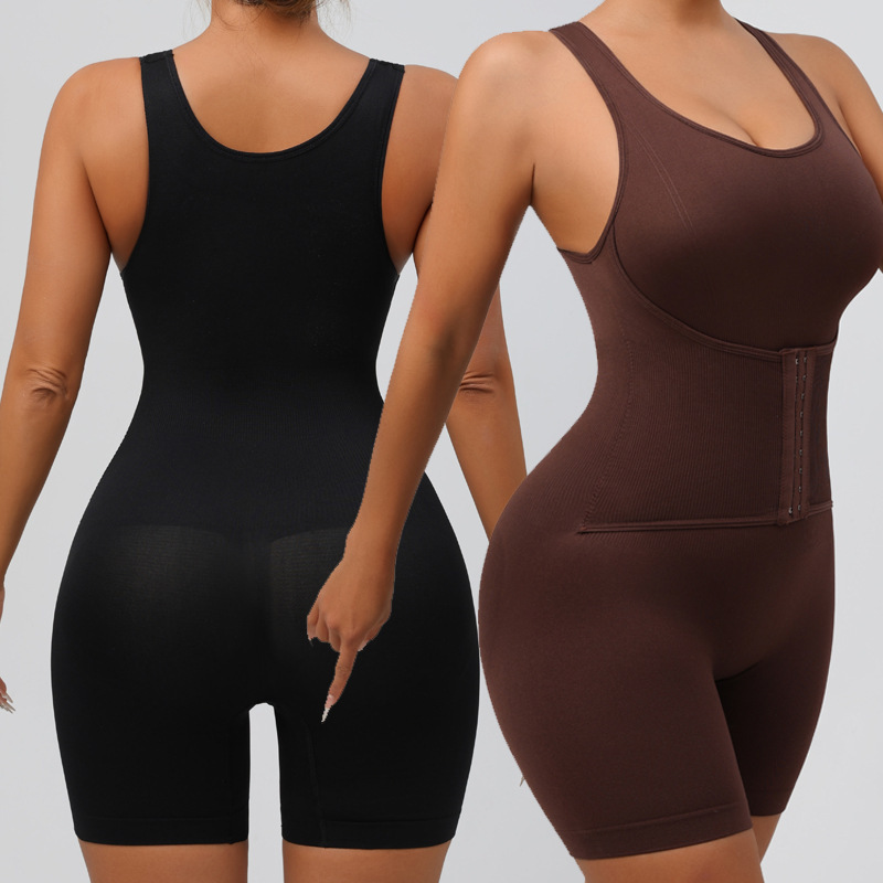 Plus Size Women's Bodysuit Button Down Design Tummy Control Hip Lifting Shaping Waist Bust Support Underwear Sleepwear_voghion.com