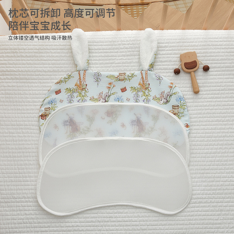 Almohada de nube para recién nacidos, gasa de algodón para bebé, transpirable y absorbente del sudor, toalla de almohada anti-vómitos para bebés de 0 a 6 meses
