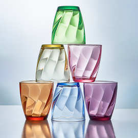 亚克力透明水杯PC圆点杯耐高温防摔餐饮茶水杯果汁杯塑料水杯