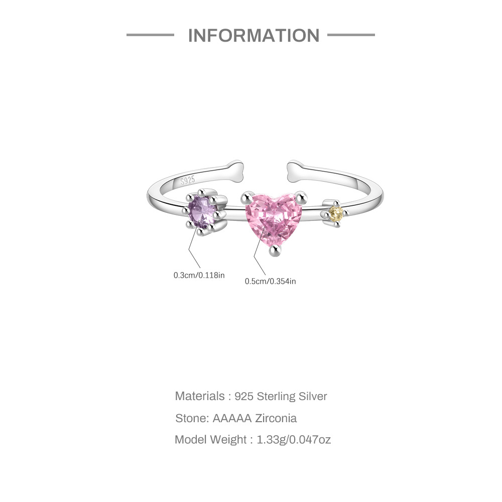 4g Weight Zircon Inlay Material Open Rings Classification Adjustable Ring Size 1 Piece Quantity Daily Occasion 925 Sterling Silver Material Geometric Pattern Women's Gender Plating, Inlay Design Simple Style Style 925 Sterling Silver Zircon Geometric Open Rings 1