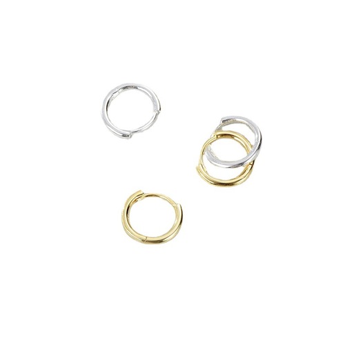 Simple S925 sterling silver plain hoop earrings Korean style stacked basic classic hoop earrings earrings silver jewelry wholesale