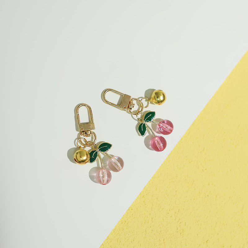5g Weight Bag Charms Bag Accessories Type 1 Piece Quantity Daily Occasion Metal Material Cherry Pattern Cute, Modern Style Style 1 Piece Metal Cherry Bag Charms 6