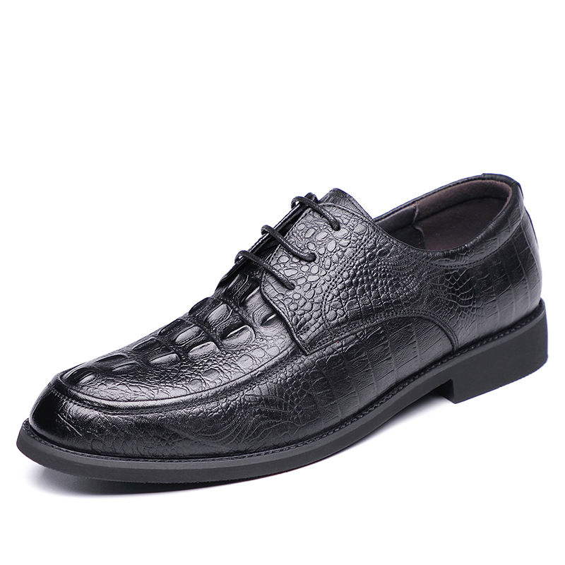 Primera capa de piel de vaca de los hombres zapatos de cuero casuales de negocios de cuero genuino cocodrilo Caballero señaló zapatos de los hombres británicos de una sola capa zapatos image 6