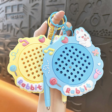 新款兔子圆形磁吸钢珠画板钥匙扣解压学生玩具背包挂件小饰品批发