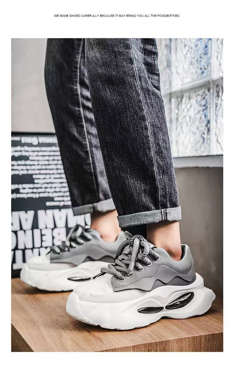 Men's Casual Dad Shoes Thick-soled Height-increasing Sports Trainers_voghion.com
