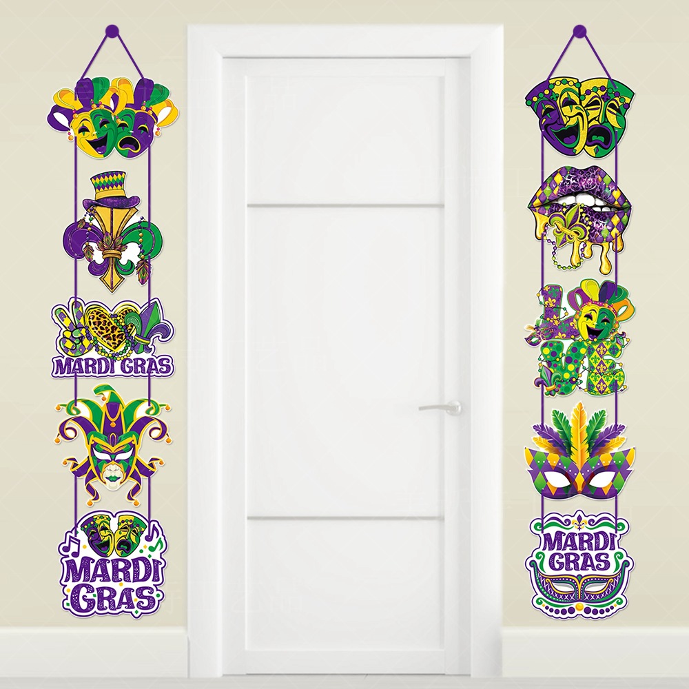 Mask Carnival Party Decoration Door Hanging Mardi Gras Door Front Hanging Decoration Carnival Holiday Decoration Supplies