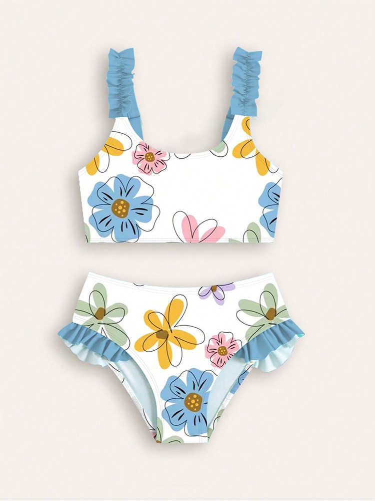 Mädchen Bikini Zweiteiler Mit Cartoon Print Für Strand Und Pool_voghion.com
