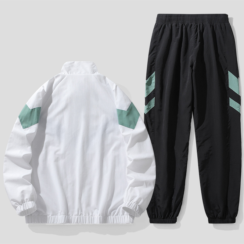 Cardigan de cuello vertical, malla transpirable Taslon, chaqueta de hombre, pantalones casuales deportivos, uniformes escolares de secundaria