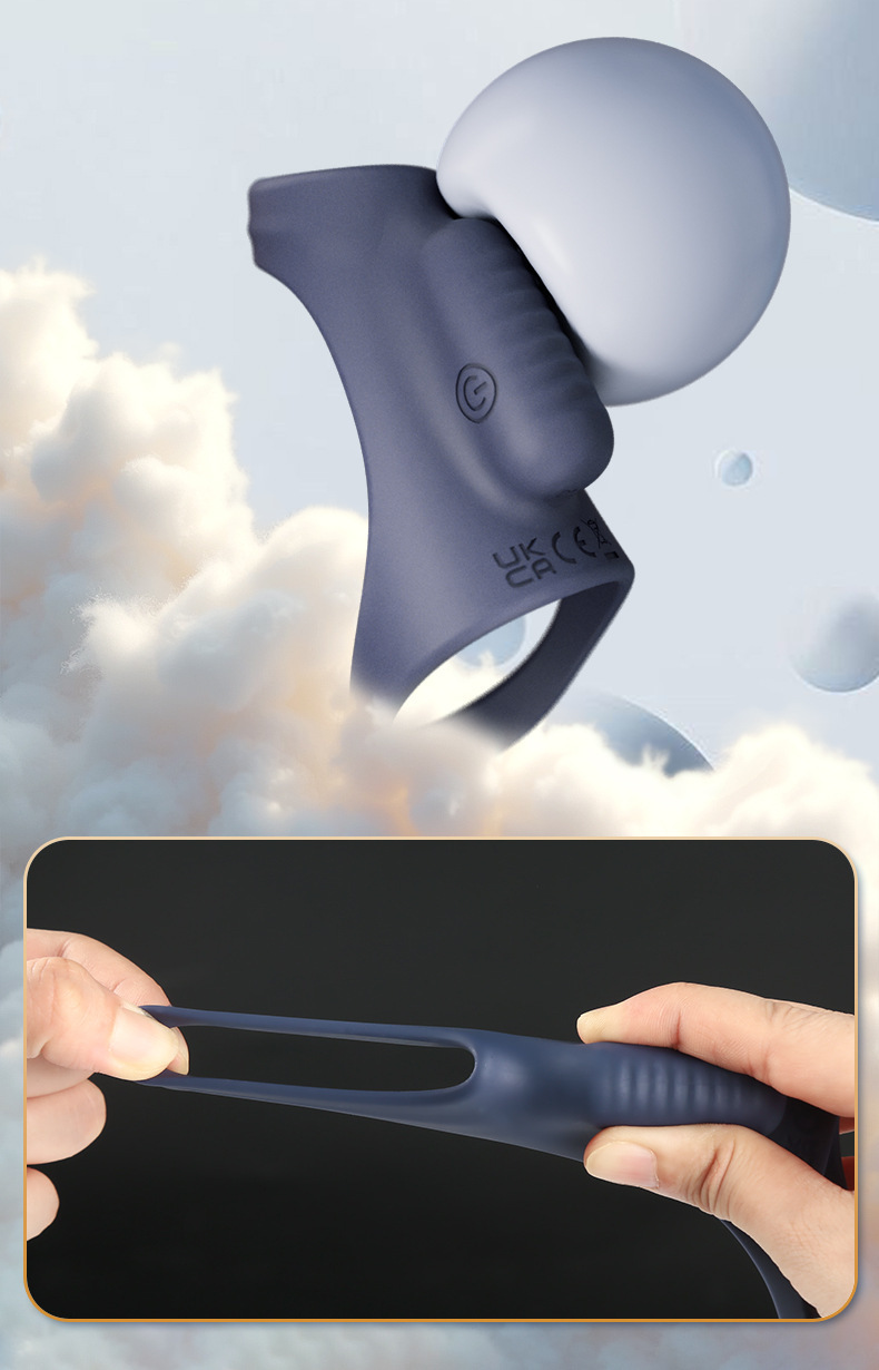 Remote Control Vibrating Double-Ring Lock Ring Silicone Penis Sleeve — detail image 18