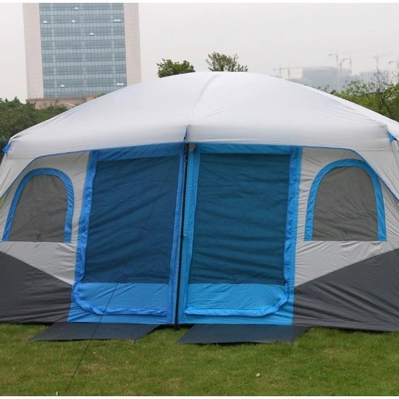 Cross-Border Outdoor Two-Bedroom and One-Living Room Camping Tent, Thickened Rainproof and Sunproof, Large Space, Easy to Store, Portable Camping Tent