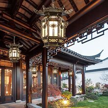 屋檐吊灯户外防水阳光房庭院大门亭子新中式室外太阳能凉亭走廊灯