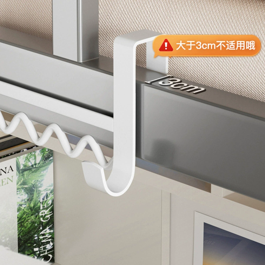 Wall-Mounted Dormitory Bedside Hook, Carbon Steel, No-Drill Over-Bed Multi-Function Hanger