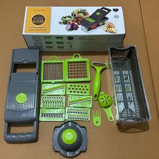 Multi-function vegetable cutter kitchen multi-function vegetable cutter 14pc slicer potato salad grater vegetable cutter
