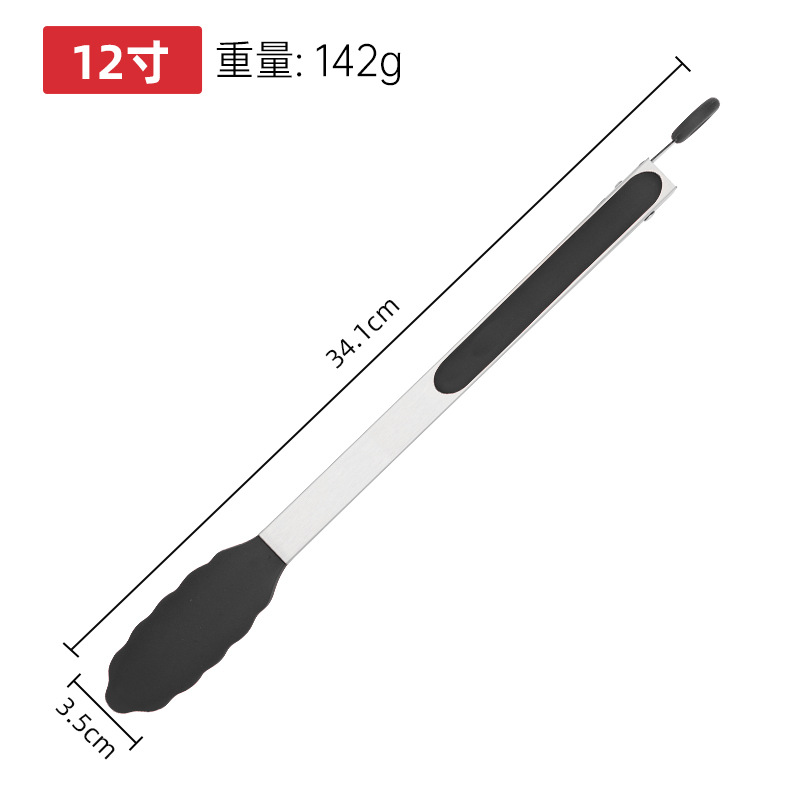 Acero inoxidable silicona herramienta de abrazadera de alimentos gruesa resistente a altas temperaturas utensilios de cocina abrazadera de carne de barbacoa abrazadera de alimentos de filete de barbacoa