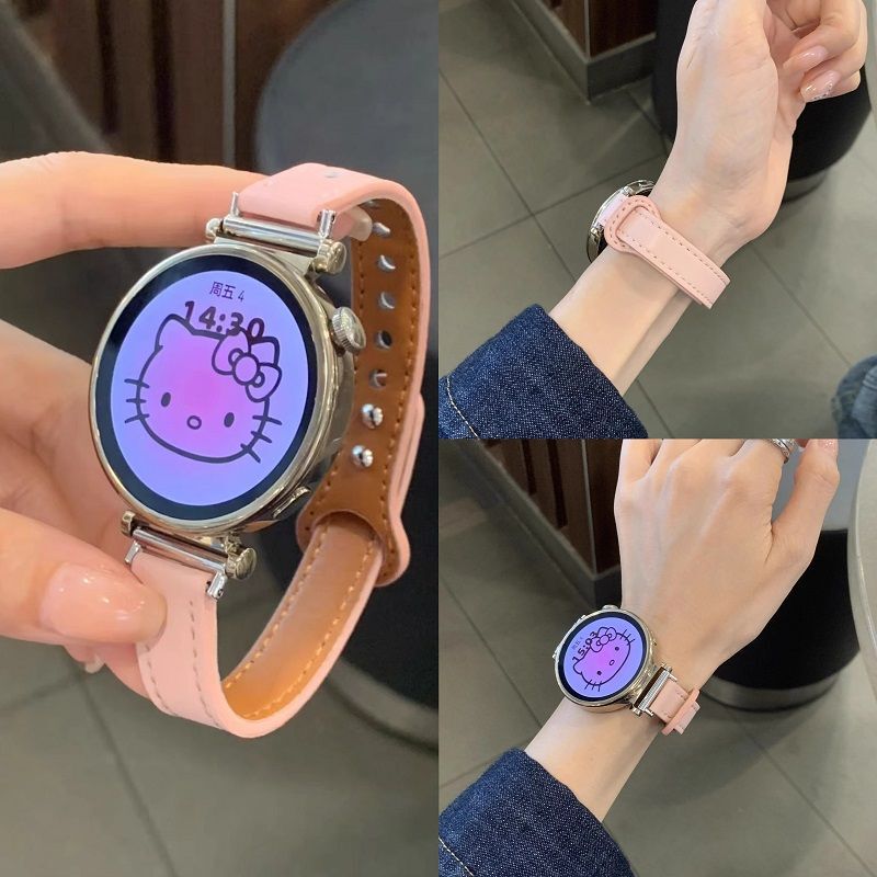 New Soft Leather Double Stud Buckle Strap Suitable for Huawei Gt5 Watch Watch43Gt4Gt321 Comfortable Fit3