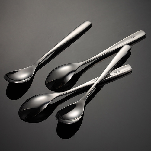 Aion 304 stainless steel heavy Western tea spoon coffee stirring spoon 4mm thick square handle children's soup more Western tableware