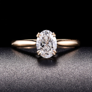 Egg-Shaped Platinum Cultured Diamond Ring Customized with Shanghai Igi Certificate Source Jewelry Factory Tp950 Cultured Diamond Ring
