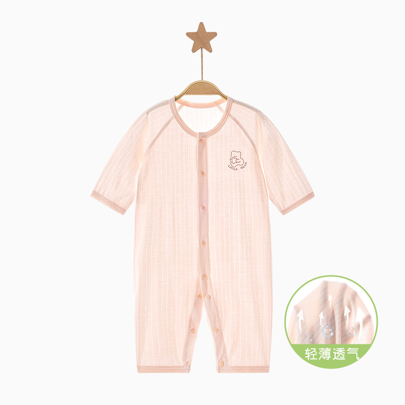 Ropa de bebé de una pieza, ropa de verano para recién nacidos, hombres y mujeres, pijamas transpirables de manga larga, ropa de verano para bebés image 8