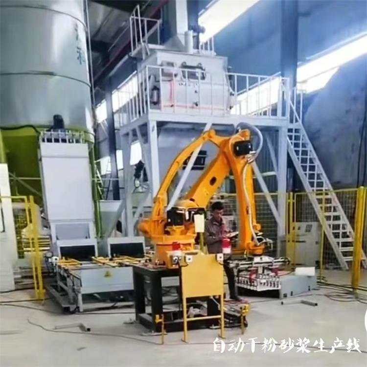 新型缠绕膜包装机 自动化干粉砂浆生产线设备 袋式码垛机械手厂家