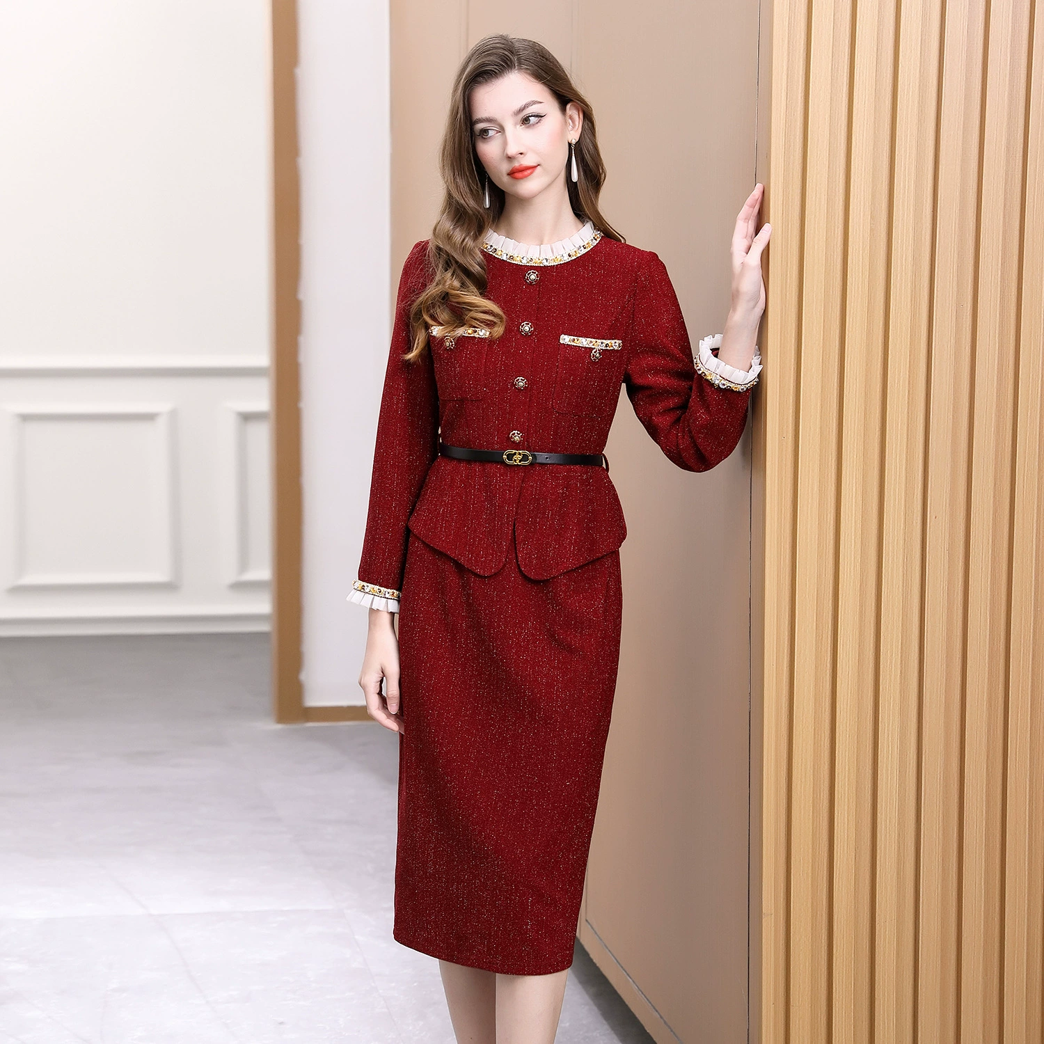 Французское платье в стиле Chanel, элегантное и изысканное, для весны 2025 года, новый высококлассный образ светской леди.