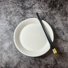 骨碟创意商用带筷子架筷子槽可放筷子吐骨头垃圾盘圆形吐骨碟餐盘