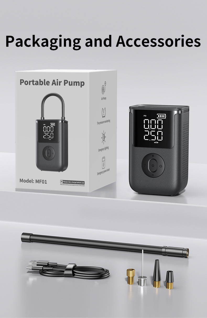 【Mf01】Cross-Border Car Air Pump Wireless Portable Car Sedan Electric Car Tire 12V Inflator