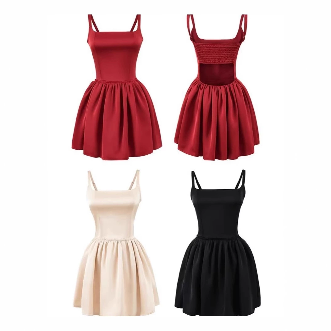 Трансграничная женская оптовая продажа в европейском и американском стиле мода сексуальная юбка без подтяжки с высокой талией тонкая атласная юбка