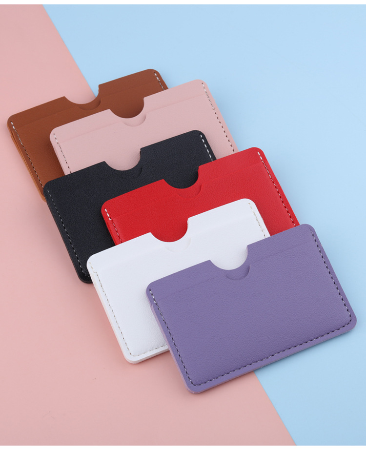 Unisex Solid Color Pu Leather Open Card Holders display picture 5