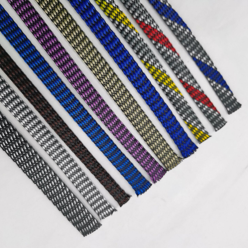 深圳厂家多种款式花纹pet聚酯编织网管美观耐磨花样蛇皮网管电缆