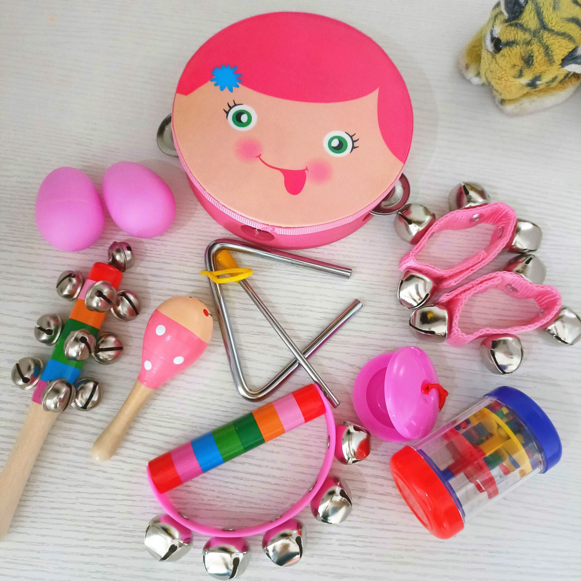 奥尔夫乐器玩具组合幼儿园音乐教具手摇铃三角铁铃鼓沙锤响板套装