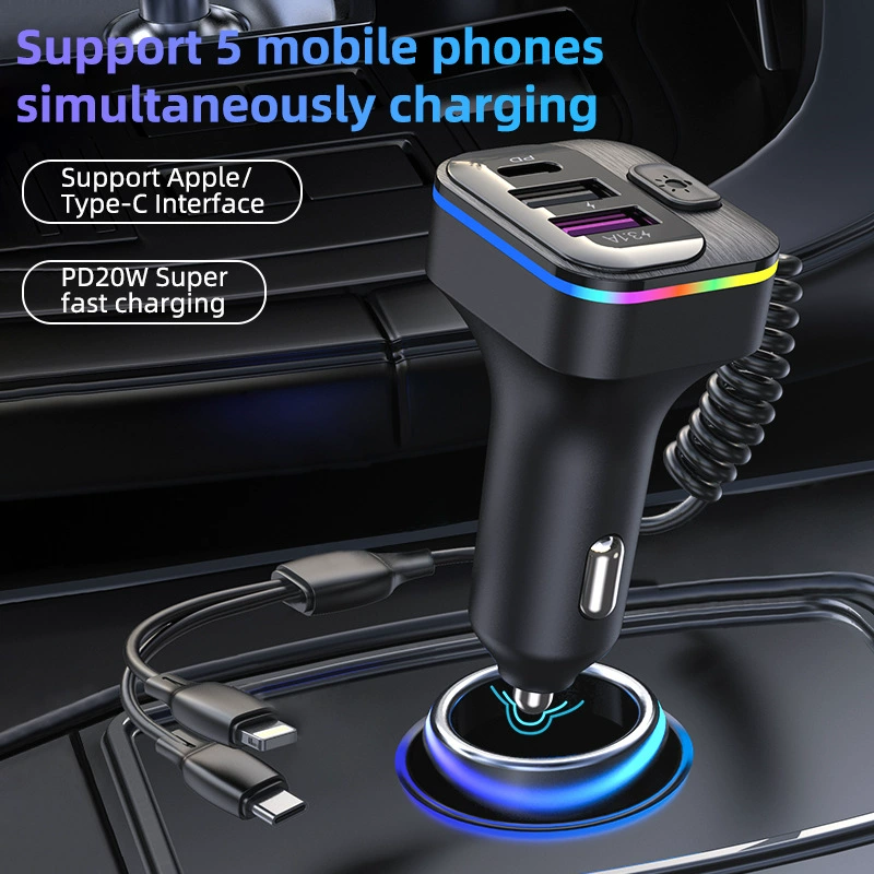 Новый двойной USB автомобильный зарядник для телефона One DRAG TWO, PD быстрая зарядка с кабелем для супербыстрой зарядки