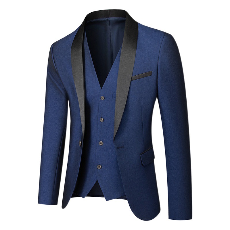 Traje casual de negocios de los hombres simples europeos y americanos traje de boda de los hombres vestido de novio Hall traje slim fit traje de tres piezas de los hombres