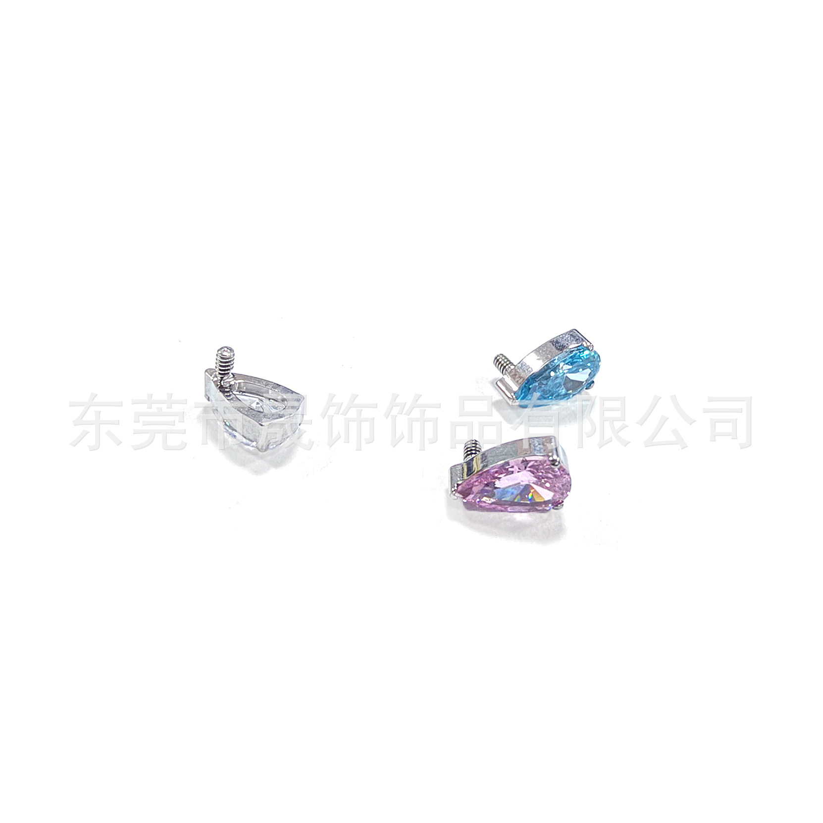 F136 Titanium Alloy Teardrop 型 Ear Stud Studded 5A Cubic Zirconia Helix Cartilage Stud G23 Titanium Internal Thread Labret Stud Piercing Jewelry 头
