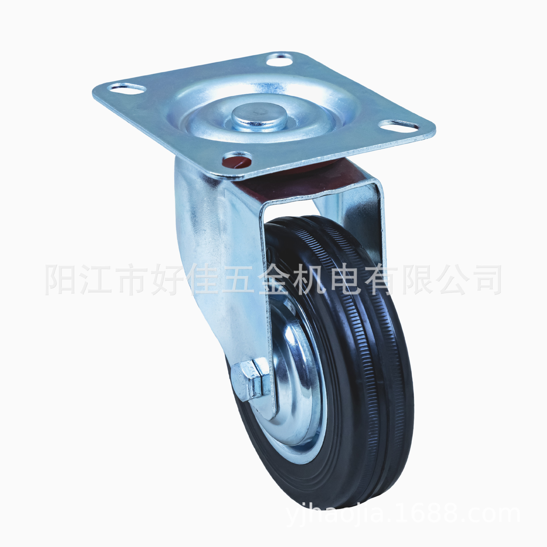 源头工厂产品100-27-40mm欧洲款钢轮毂滚针轴承平板活动橡胶脚轮