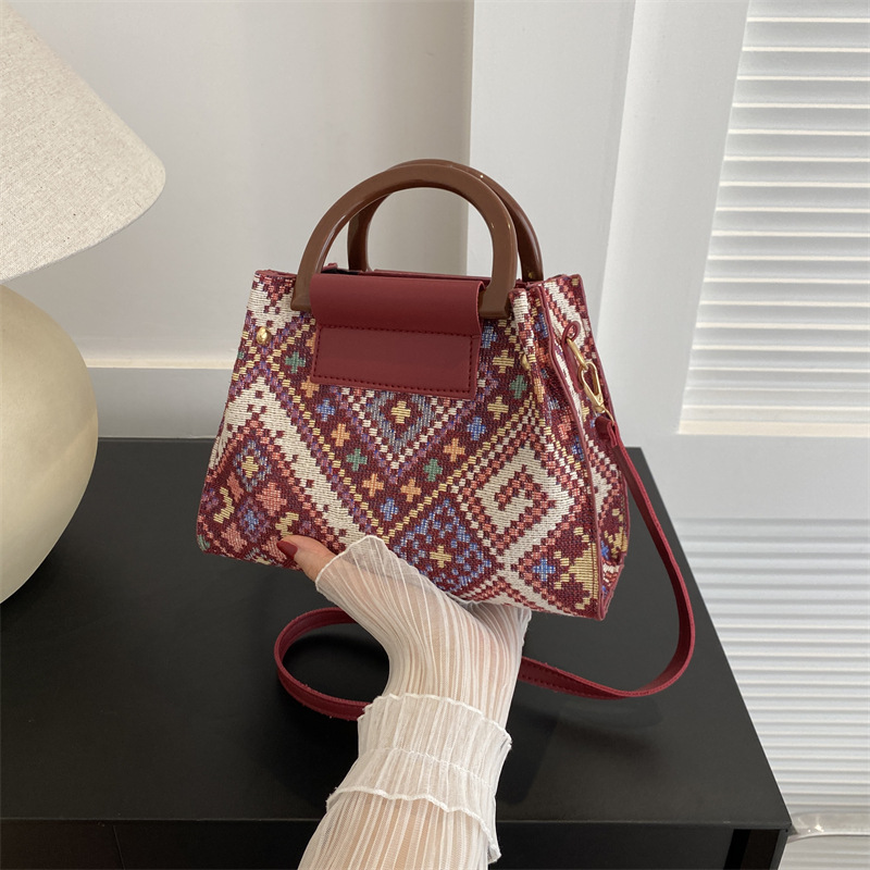 Moda nuevo 2023 Bolso pequeño de las mujeres moda Plaid crossbody bolsa de hombro de lona simple bolso elegante