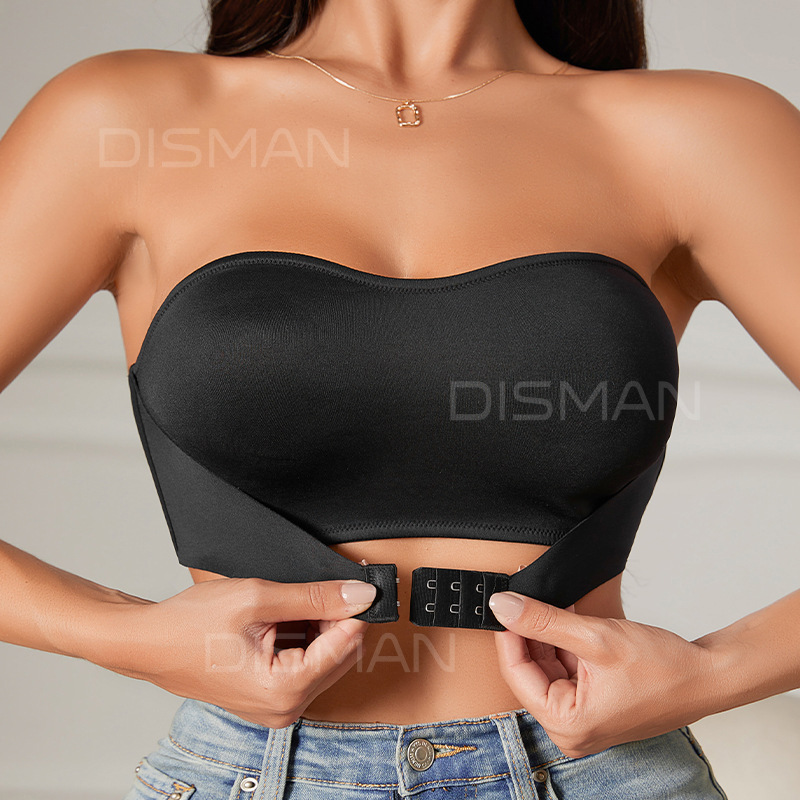 Temu Hot Sale Front Buckle Wrap Chest Tube Top Women's Small Chest Push-up Beautiful Back Strapless Anti-running No-drop Traceless Underwear
