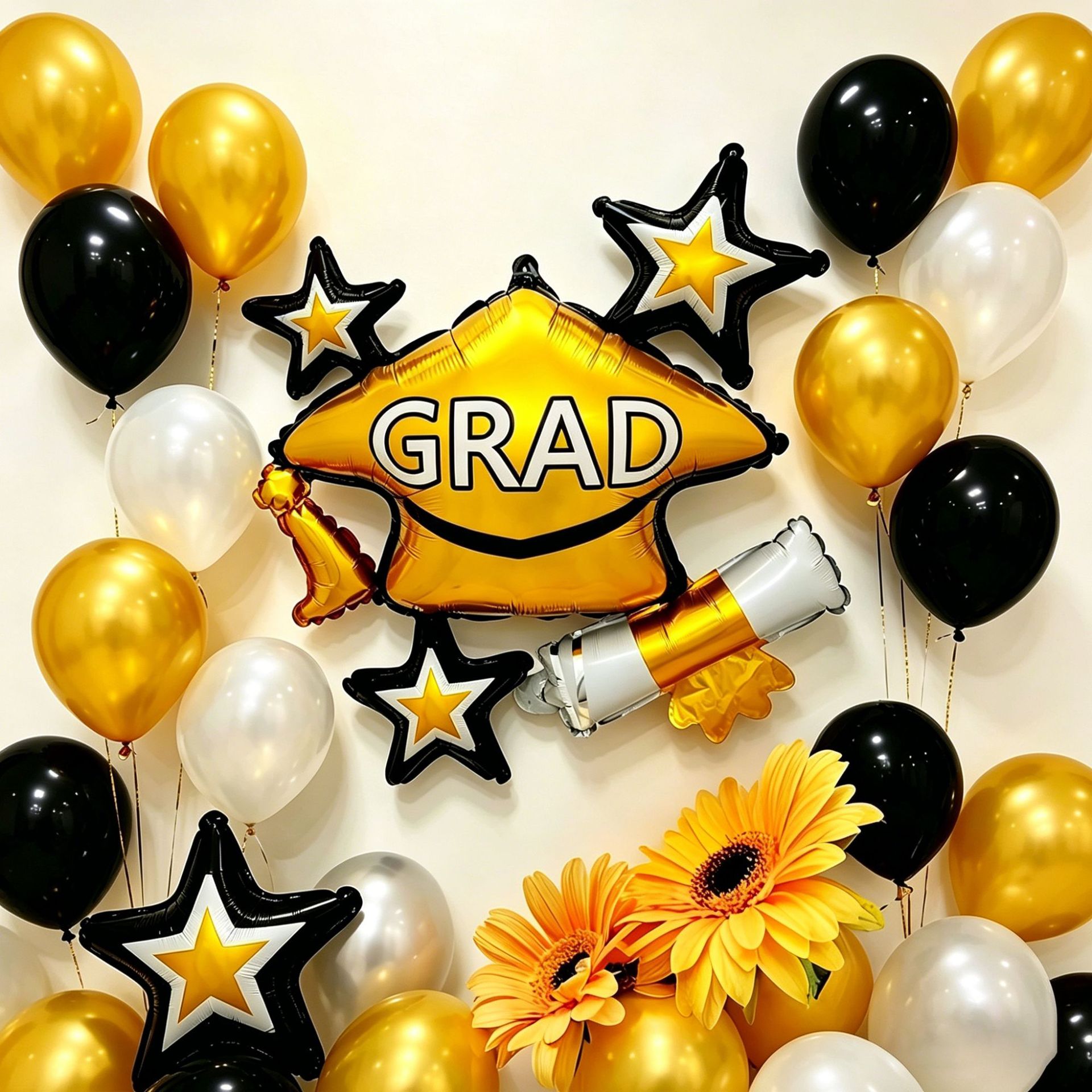 毕业季铝膜气球批发毕业熊GRAD相框毕业庆典布置套装毕业派对装饰