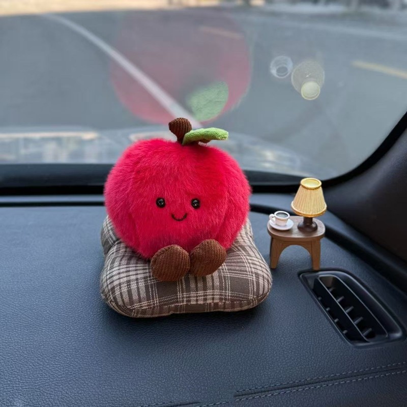 Cute and Fun Lying Flat Fruit-Shaped Car Interior New Year Decorations, Car Dashboard Co-Driver Doll