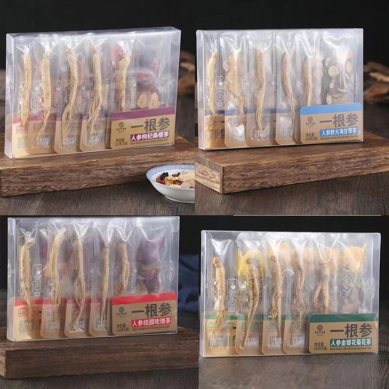 Premium Ginseng Health Tea with Ginseng, Pang Da Hai, Licorice, Longan, and Rose, Individually Packaged