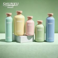白色绿色翻盖瓶子200ml300ml400ml500ml圆肩洗护瓶沐浴露洗发水瓶